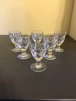 Buy Royal Brierley Crystal Glasses Braemar Pattern Sherry Glasses X6 • 18£