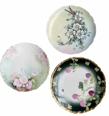 Buy Tressemann & Vogt T&V Limoges France Depose Plate Hand Painted Haviland Set Of 3 • 34.67£