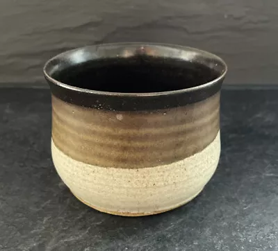 Buy Vintage Hand  Thrown Studio Pottery Sugar Salt Bowl/Pot/beaker/vase/Brown Glaze • 12.99£