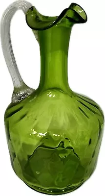 Buy Cranberry Glass, Hand Blown, Art Nouveau, Lime Green Carafe #MCB • 20.12£