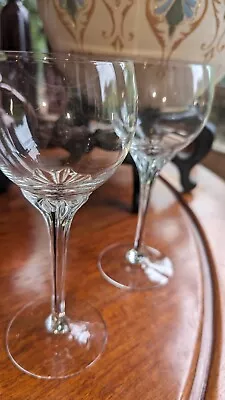 Buy Belfor Exquisite Bohemia Black Core Flower Stem Crystal Wine Glasses Vintage X 2 • 14.50£