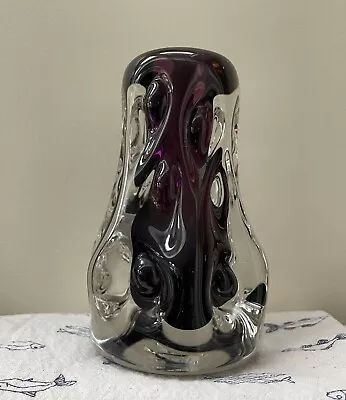 Buy VINTAGE PURPLE 1970s LISKARD GLASS VASE • 20£