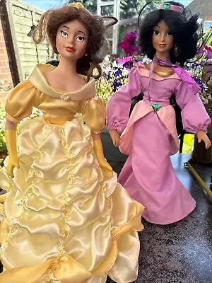 Buy Vintage Disney Belle &  Jasmine Princess Collection Porcelain Doll Orig Stands • 20£