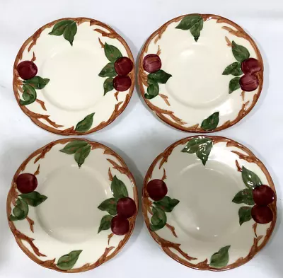 Buy Franciscan Apple Lot Of Four 6 1/4  Plates 1940-1966 Hand Painted Red GreenBrown • 27.95£