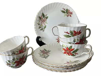 Buy VTG Ridgway Royal Adderley  Poinsetta Tea Cup & Snack Plate Set RARE England • 65.23£