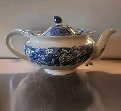 Buy Enoch Woods English Scenery Teapot Blue & White Woods Ware Porcelain READ • 22.80£