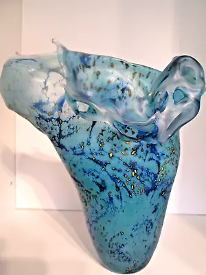 Buy LARGE!! SIGNED!! PETER LAYTON Freeform Sculptural Vase British Studio/Art Glass. • 215£