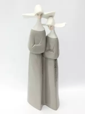 Buy LLADRO Pair Of Nuns - 33 Cm (13 Inches) Tall, Mid Grey, In VGC • 89.50£