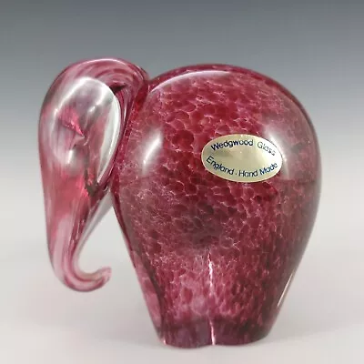 Buy MARKED Wedgwood Speckled Pink Glass Vintage Elephant RSW409 • 45£