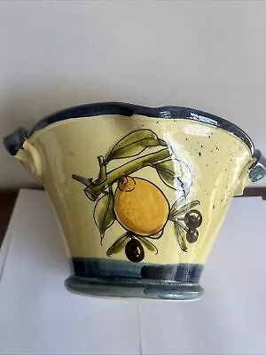 Buy Large Provence YellowBowl With Handles Lemons And Olives • 40£