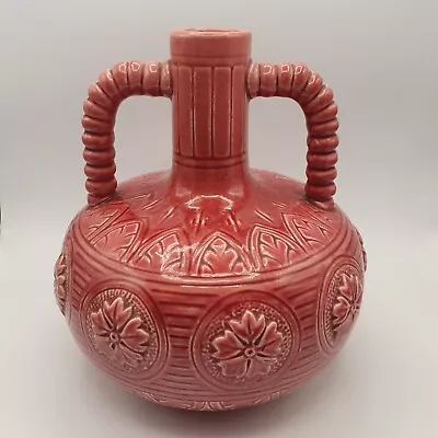Buy A Burmantofts Pink Faience Glazed Twin Handled Vase C1885 Model 435 • 195£