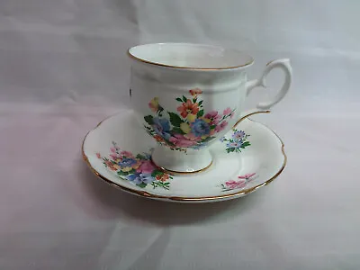 Buy Crown Staffordshire Fine Bone China England Flowers With Pansy Cup And Saucer • 9.31£