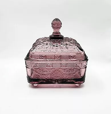 Buy Vintage Amethyst Honey Bee Hive Covered Candy Dish By Indiana Glass 5.5”x5.5”x6” • 39.13£