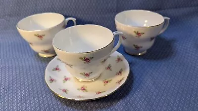 Buy Duchess Fine Bone China  Pink Rose  Breakfast Cup & Saucer + 2 Extra Cups - VGC • 18£