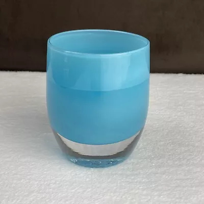 Buy NEW W/ TAG! GlassyBaby Mountain Lake #1203 Blue Art Glass Votive Candle Holder • 55.91£