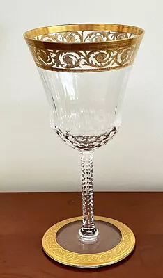 Buy St Louis Crystal THISTLE GOLD 5.5  Claret / Wine Glass #4 Solid Gold Band ~ MINT • 129.54£