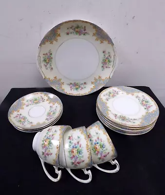 Buy Vintage Noritake Japan Coffee Tea Set X12 Cup Saucer Side Plate Dish Blue Floral • 33.99£