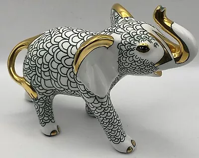 Buy Beautiful Decorative China Elephant In Green, White & Gold Lovely Ornament • 9.99£