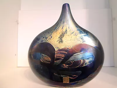 Buy Large MICHAEL HARRIS  'NIGHTSCAPE'  Isle Of Wight British Studio/Art Glass Vase. • 215£