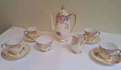 Buy Vintage Roslyn Bone China Coffee Tea / Set For Four Rare Floral Pattern R884 • 34.99£