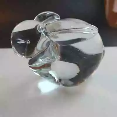 Buy Vintage Silvestri Bunny Rabbit Paperweight Clear Glass Blown Figurine Sculpture • 8.34£