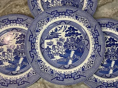 Buy Royal Stafford Blue Willow Dinner Plates 11 Inch Diameter. Set Of 4. New. • 49.38£