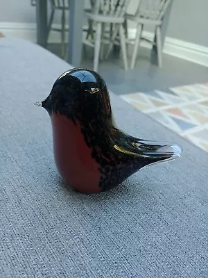 Buy Wedgwood Red/Brown Glass Robin Bird Paperweight • 22.99£