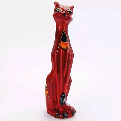 Buy Anita Harris Studio Pottery Art Deco Cat Figurine 25cm Red Hand Painted • 89.99£