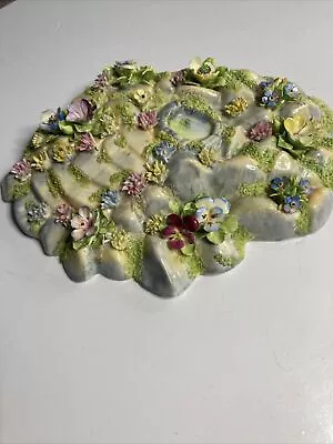 Buy Rare Dresden Porcelain  1900s?Floral Bone China   Pond  In Floral  Rockery • 0.99£