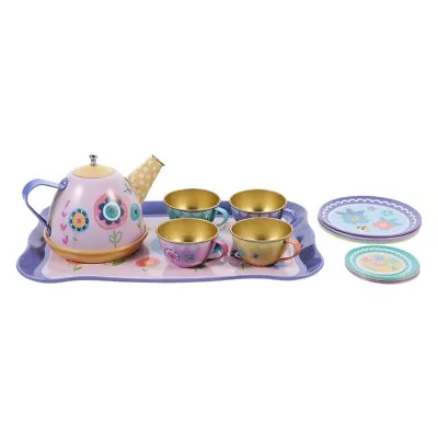 Buy  Toys Childrens Fun Educational Tea Set For Kids Play Tinplate Pretend • 14.98£