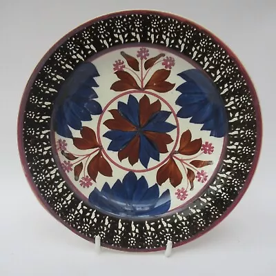 Buy Antique Earthenware Faience Hand Painted 9  Plate,  C1890, Unmarked • 15£