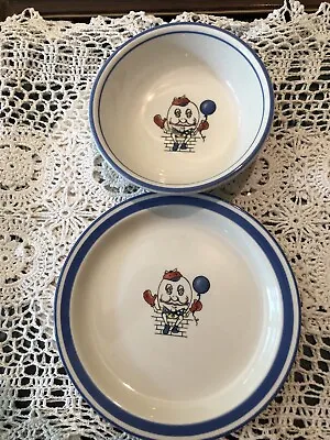 Buy Vtg 90s Kids China Dinner Set Bowl Plate Nursery Rhyme Humpty Dumpty Children 94 • 18.63£