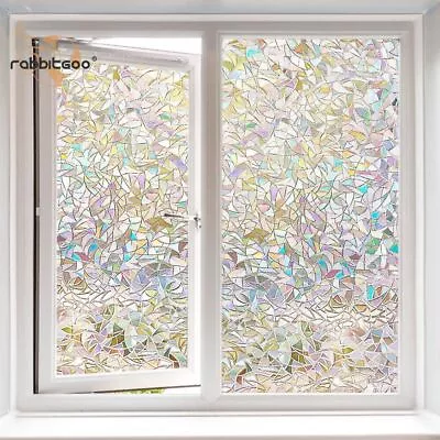 Buy Rabbitgoo 3D Window Film Stained Glass Rainbow Window Static Clings 17.5 X78.7  • 8.99£