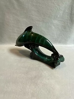 Buy Blue Mountain Pottery - Ceramic Green Swimming Dolphin Figurine • 26.98£