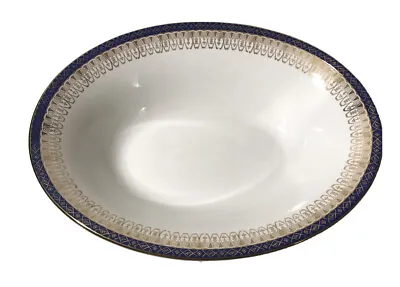 Buy Majestic Royal Grafton Fine Bone China Oval Serving Bowl Blue & Gold • 32.62£