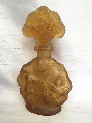 Buy Art Deco French Bohemian Amber Satin Glass Perfume Bottle Cherubs H. Hoffman • 180£