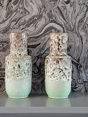 Buy 2 Vintage Fat Lava Vases. Vintage West German Pottery. Unique Style • 69.99£