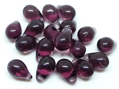 Buy 9 (mm) 10 (mm) CZECH GLASS TEARDROP/DROP BEADS - VARIOUS COLOURS/QUANTITIES • 2.29£