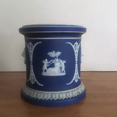 Buy Antique Wedgwood Dark Blue Jasper Ware Pot* Planter Small Plant Pot • 24£
