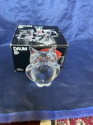 Buy Daum Crystal Owl Figurine Paperweight Signed France Clear Bird With Box • 46.60£