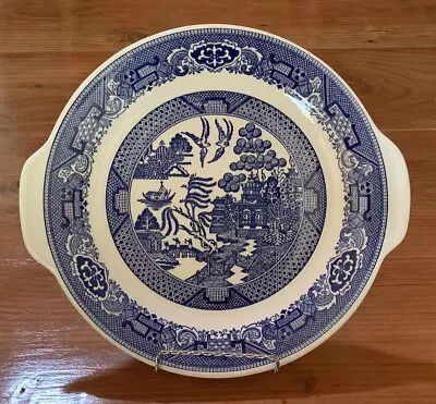 Buy Vintage BLUE WILLOW WARE By ROYAL CHINA Cake Meat Serving Platter Handles • 13.97£