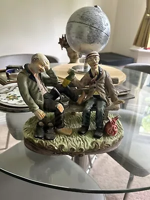 Buy Large Vintage Capodimonte Figurine Of 2 Footsore Tramps On Park Bench • 32.58£