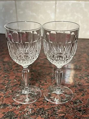 Buy 2x Ruby Wedding Sherry Glasses Cut Glass  • 1£