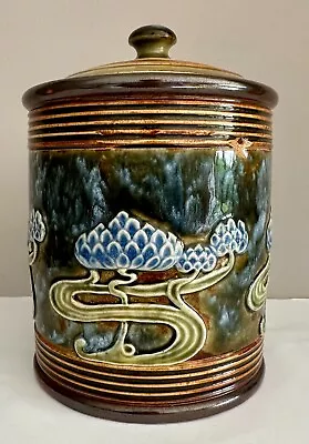 Buy Lovely Doulton Lambeth Tobacco Jar With FineArt Nouveau Water Lilies Decoration • 0.99£