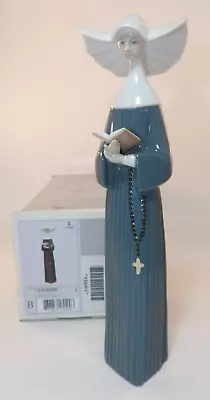 Buy Lladro 10.25  Religious Figurine Nun Prayerful Moment Blue 1990s + Box Excellent • 45.99£