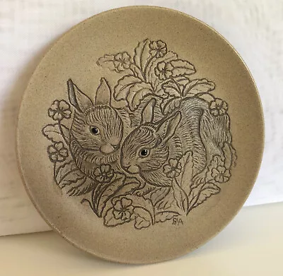 Buy Poole Pottery Stoneware Plate Rabbits Flowers Retro Vintage Barbara Linley Adams • 4.95£