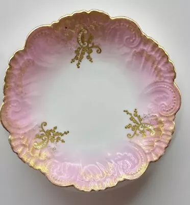 Buy Antique Limoges Hand Painted & Gilded Bowl, Marked VF Limoges • 20.54£