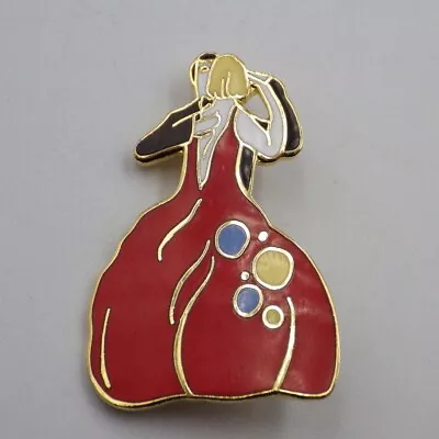 Buy CLARICE CLIFF Collectors Art Deco Style ENAMEL BADGE BROOCH - RED AGE OF JAZZ • 15£