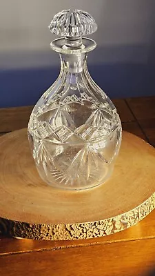 Buy Early 1900s Heavy Cut Glass Whisky  /Liqueur  Decanter  With Beautiful  Stopper • 25£