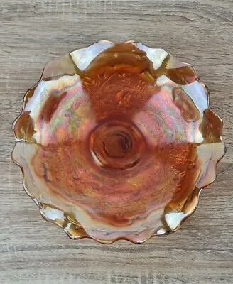 Buy Sowerby Carnival Glass Bowl Footed Bowl With Scalloped Rim Vintage. • 12£